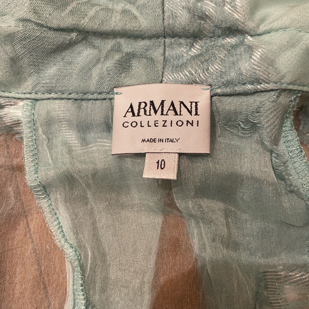 Armani Collezioni Sheer Light Green Floral Blazer - Picture 6 of 10